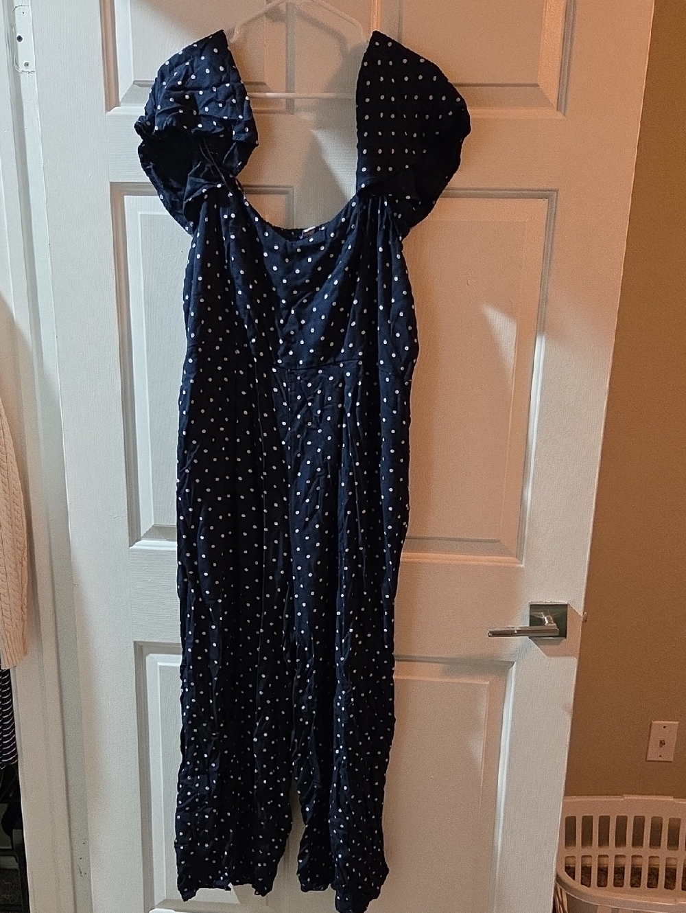 Navy With White Polka Dot Jumpsuit